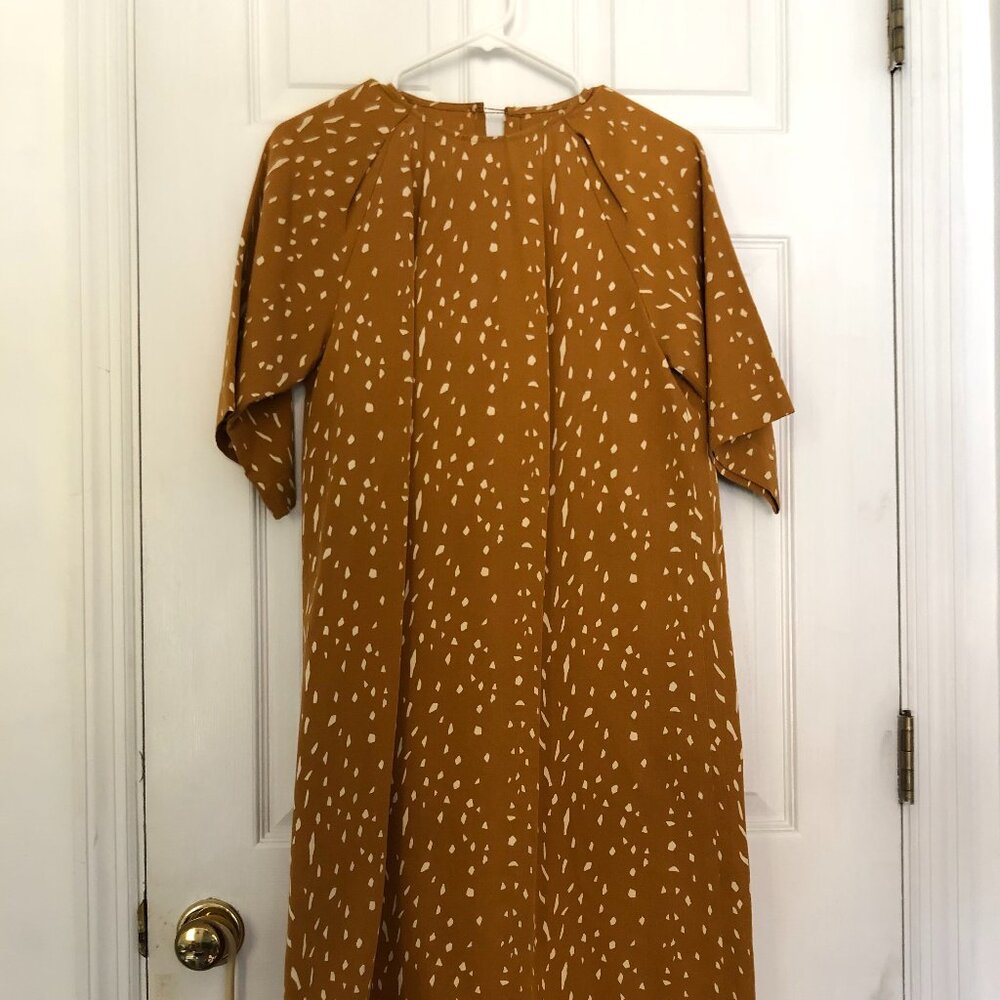 Apiece Apart Silk Speckle Print Midi Dress